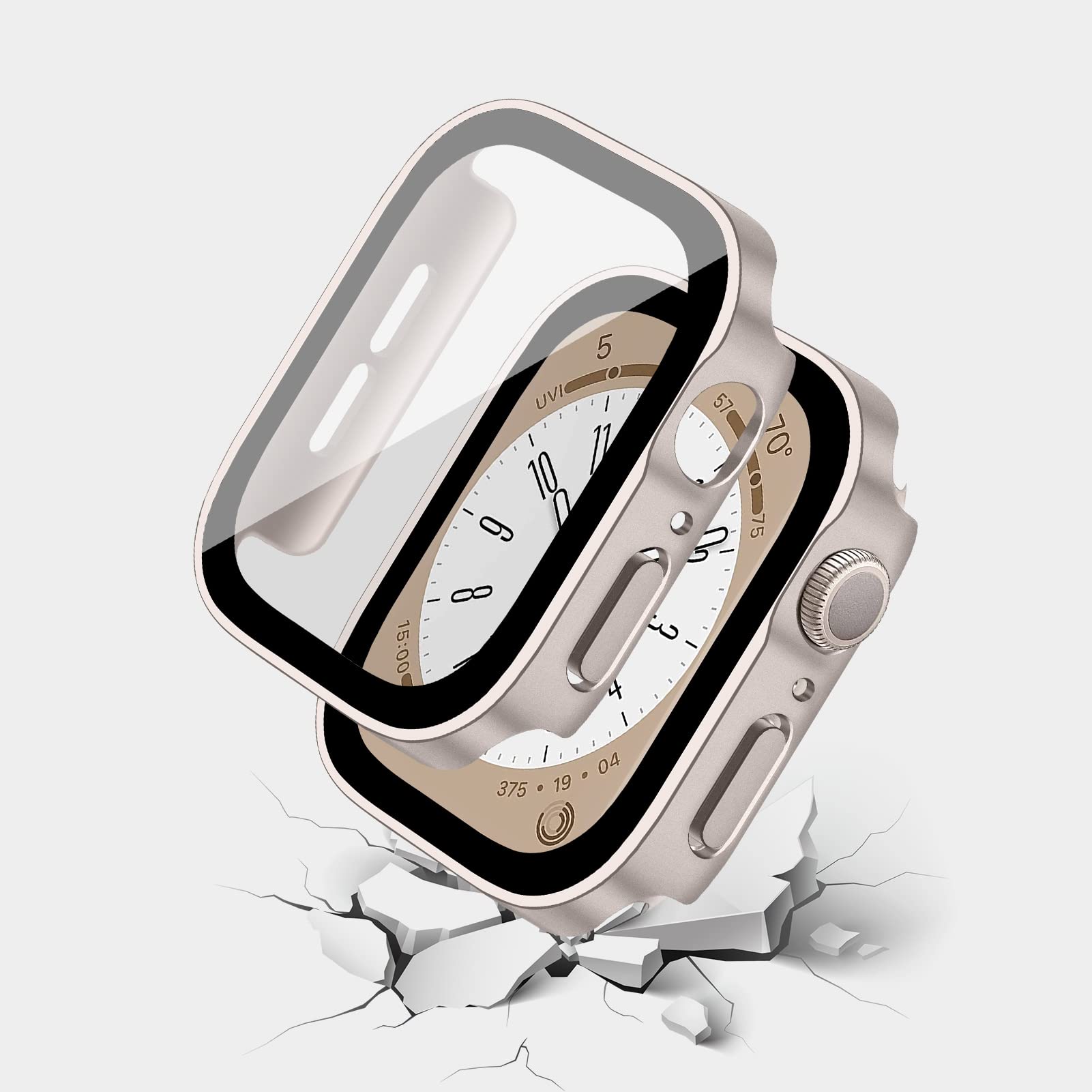 For Apple Watch Case 41Mm,Hard Case With Tempered Glass Screen Protector,Watch Cover For Apple Watch Series 9 8 7 Screen Protect